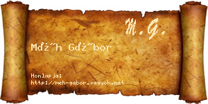 Méh Gábor névjegykártya